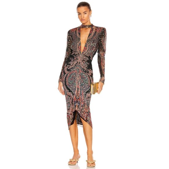 Rococo Sand Dresses & Skirts - Rococo Sand Abstract Plunge Mini Dress Black Women's Size Small